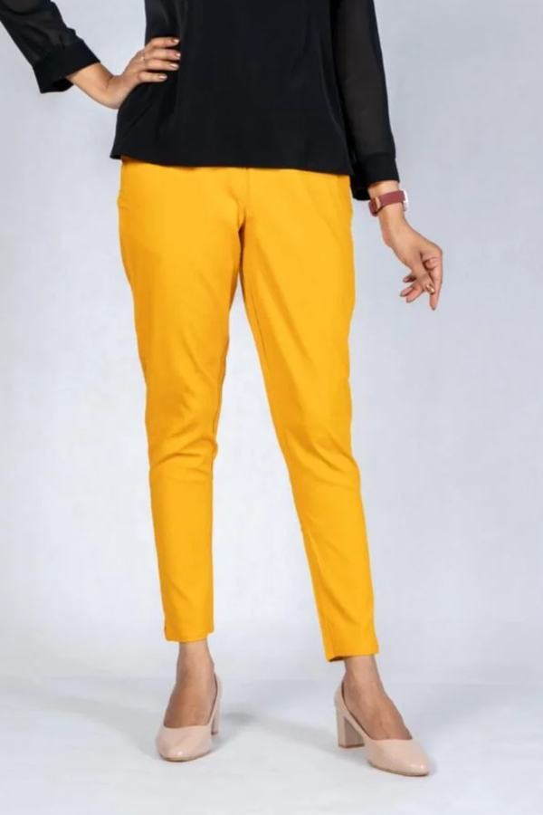 Straight Cotton Pant – Mustard Yellow