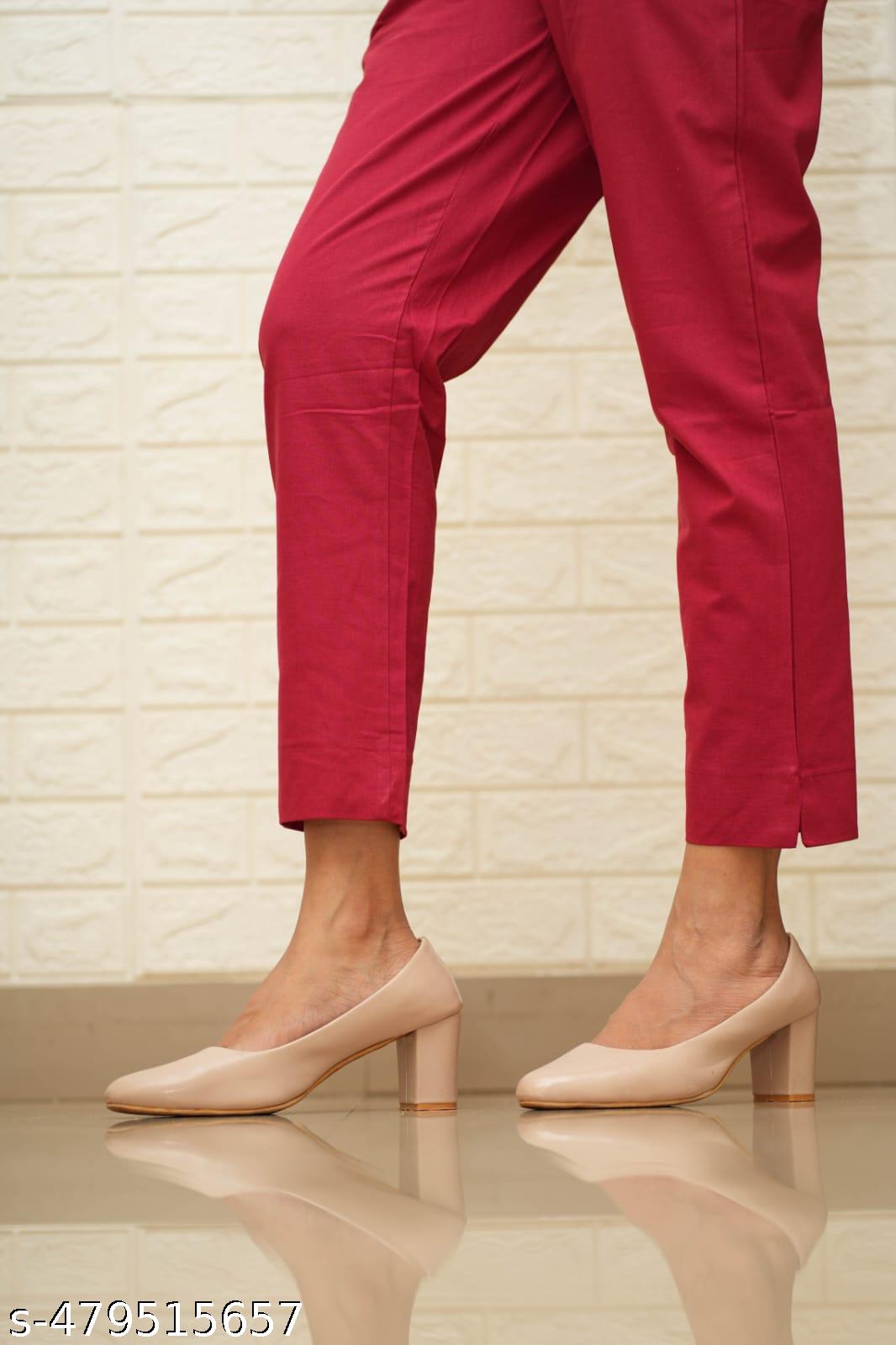 Women Red Cotton Pant