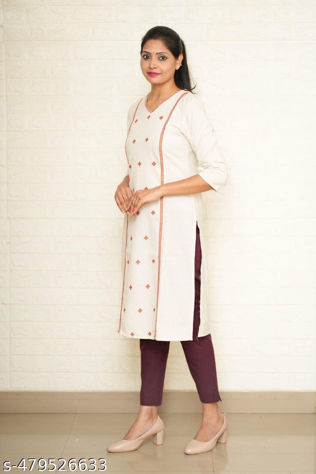 Women Wine Cotton Pant