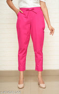 Women Rani Pink Cotton Pant