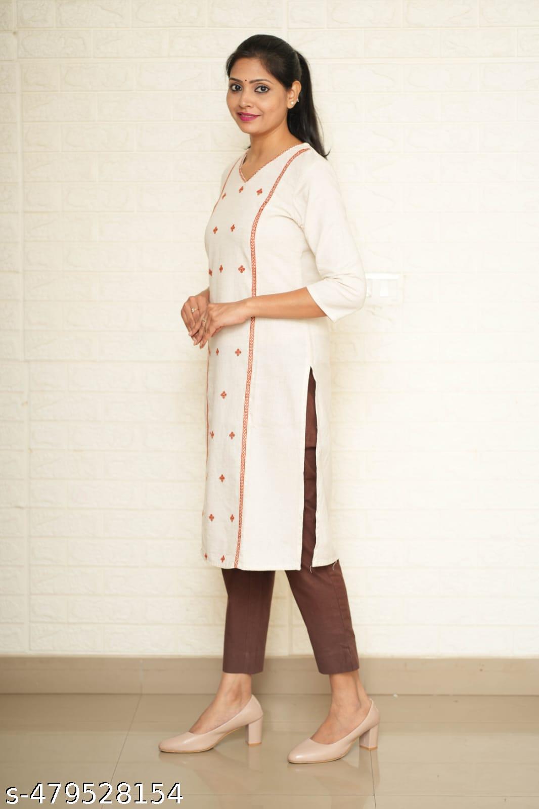 Women Brown Cotton Pant