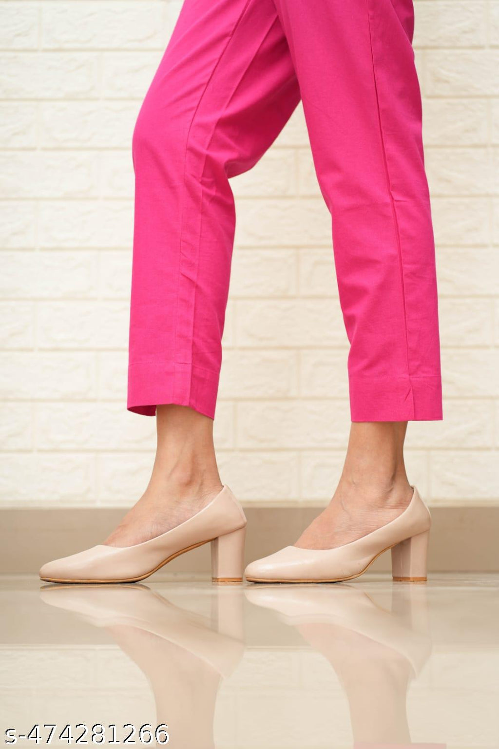 Women Rani Pink Cotton Pant