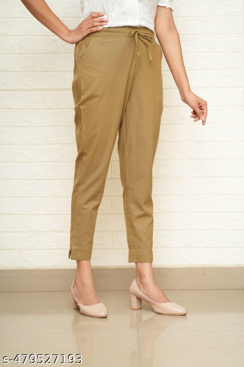 Women Dark Chiku Cotton Pant